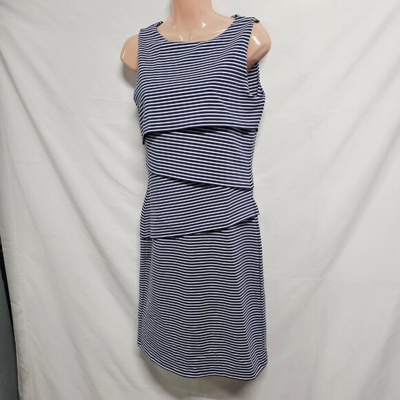 J McLaughlin Nicola Striped Sleeveless Layered Dress Women Size S Blue - Picture 12 of 15
